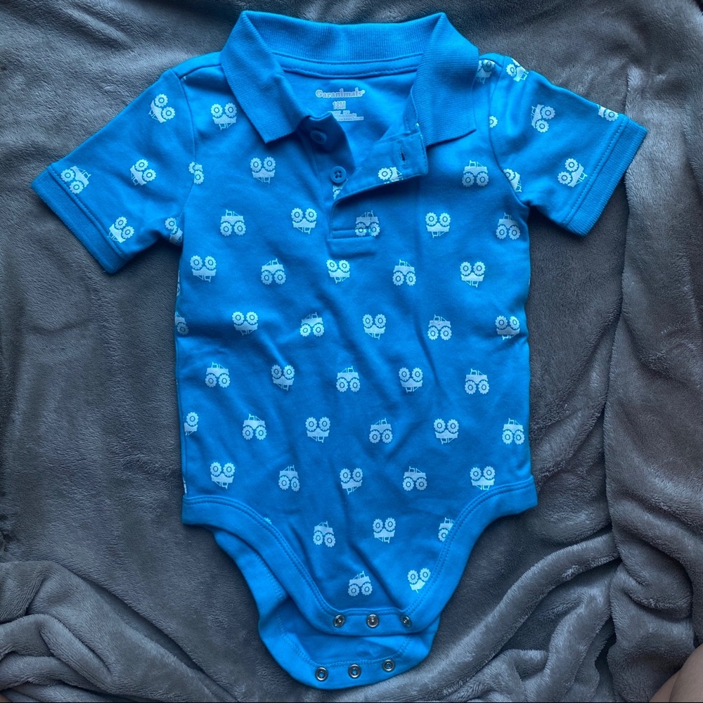 Collar Truck Onsie with Snaps